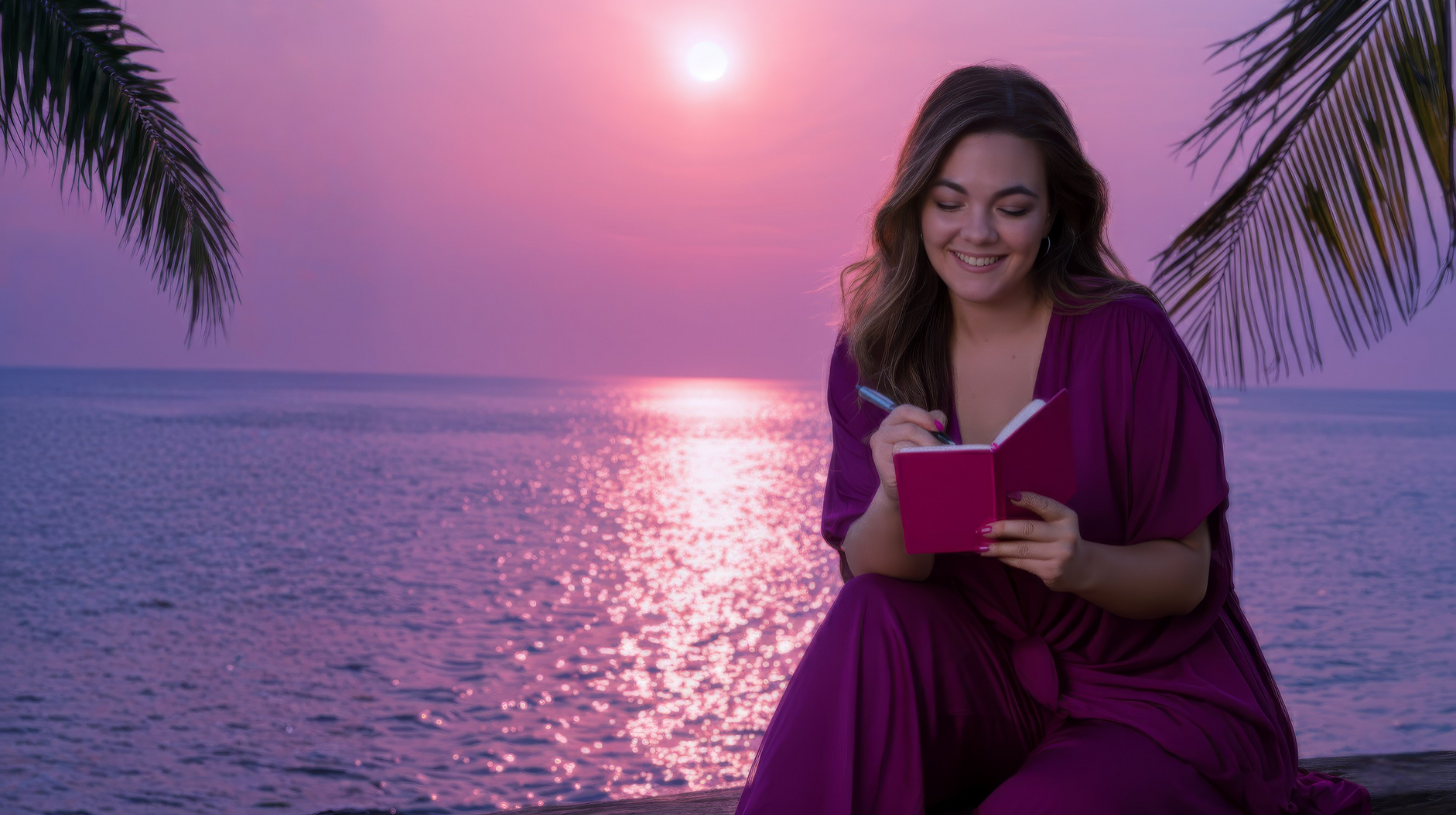 journal beach sunset future self
